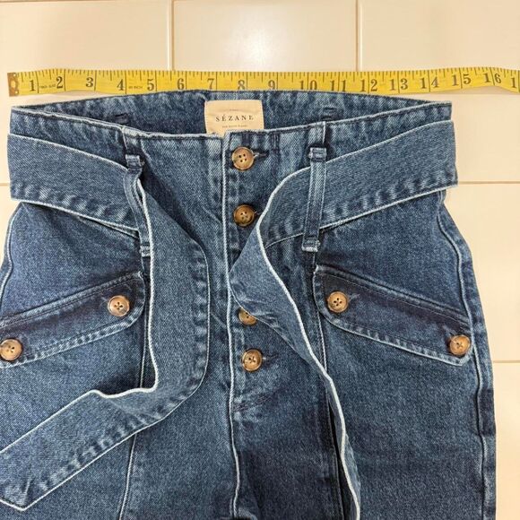 Sezane Women's Blue and Navy Jeans - Picture 8 of 8